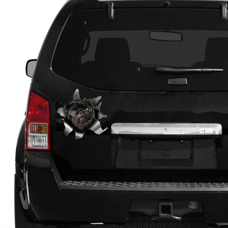 Black Pug car sticker, Black Pug decal, Black Pug magnet