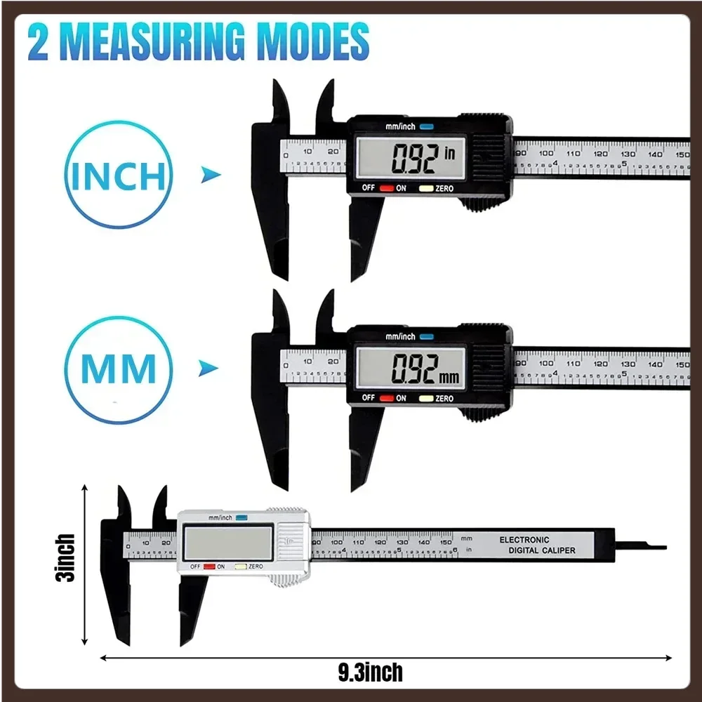 NEW Digital Caliper 6 inch Electronic Vernier Caliper 100mm Calliper Micrometer Digital Ruler Measuring Tool 150mm 0.1mm