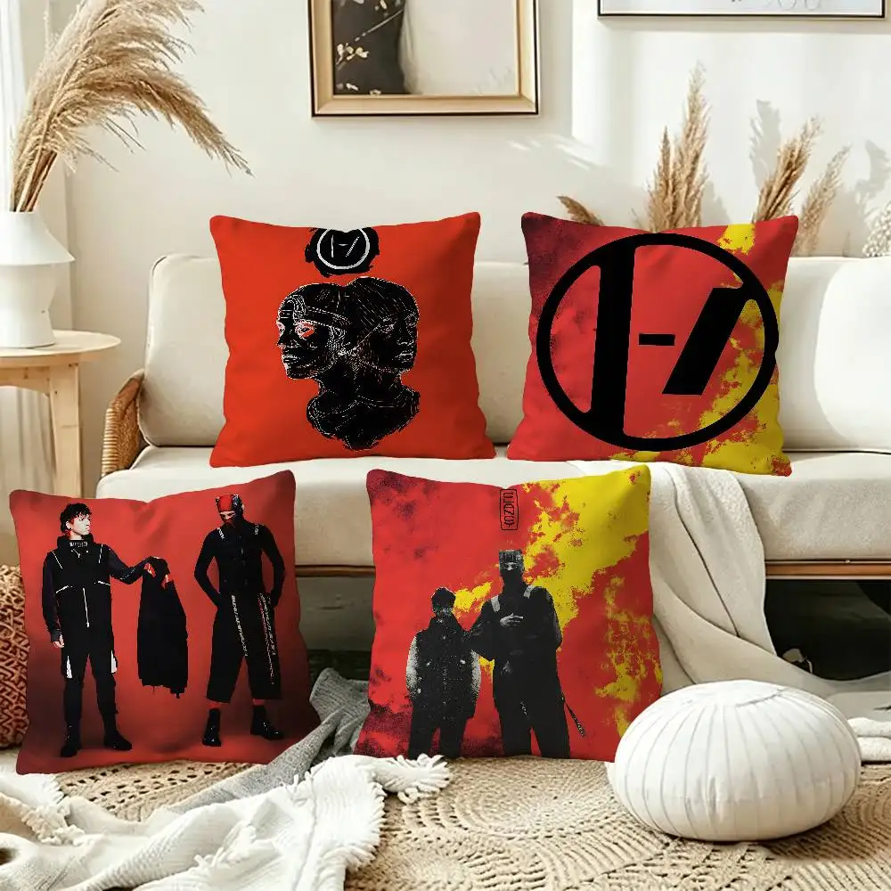 Popular T-Twenty One Pilots Band Pillow Covers Cartoon Sofa Decorative Home Double-sided Printing Short Plush Cute Cushion Cover