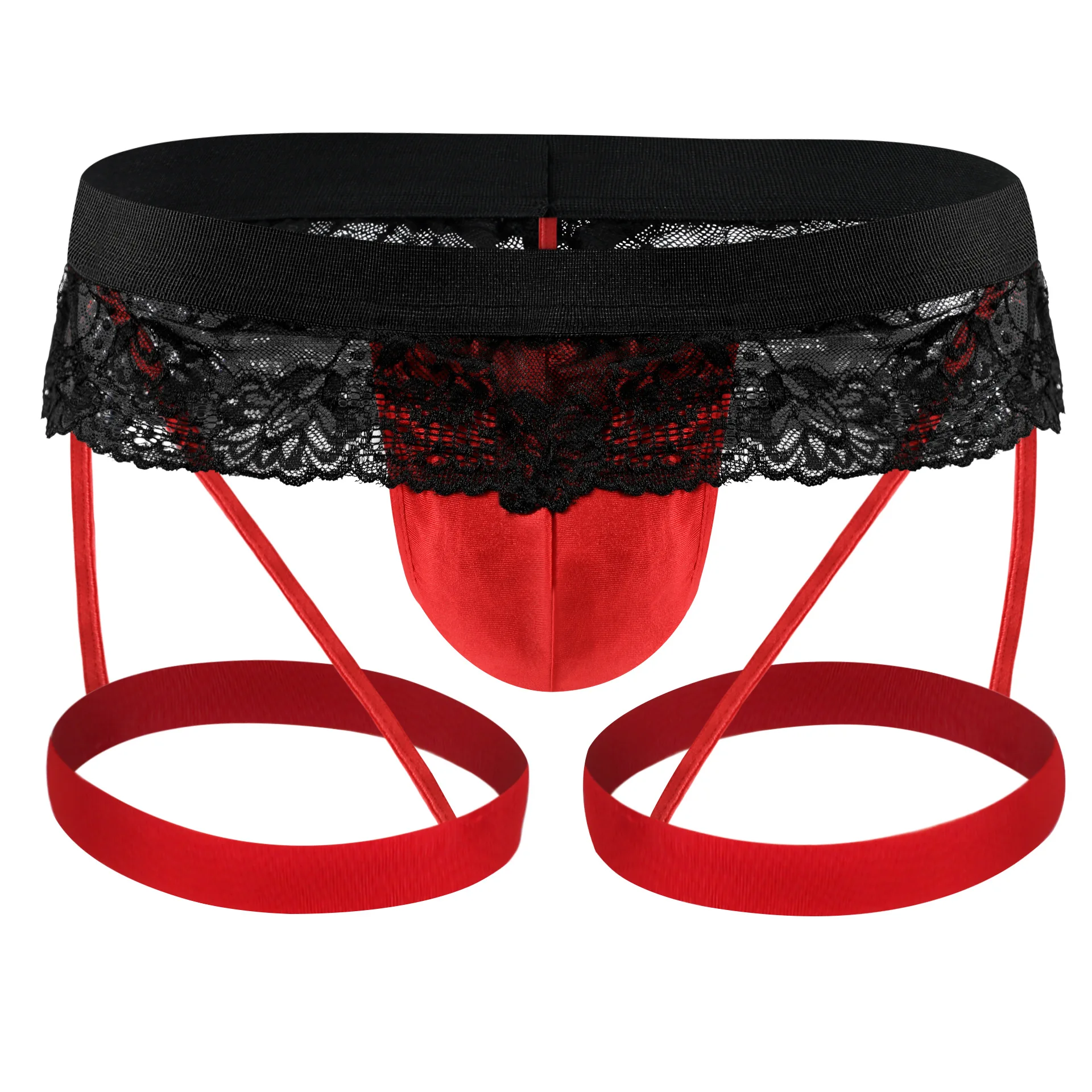 

Men's Erotic Leg Trunks Sissy Panties Hollow Out Lace Bandage Leg Panties Gay Sexy Lingerie Elatic Boxers Shorts Sissy Underwear