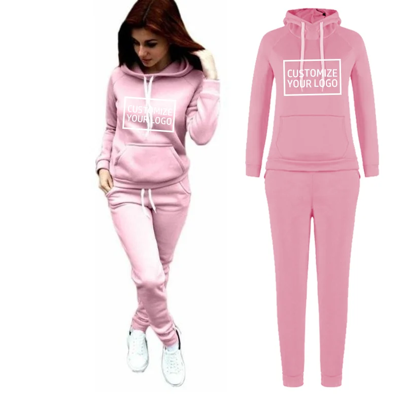 Customize your own Fall 2024 hoodie set, DIY casual warm solid color hooded long sleeved pants set with multiple pockets