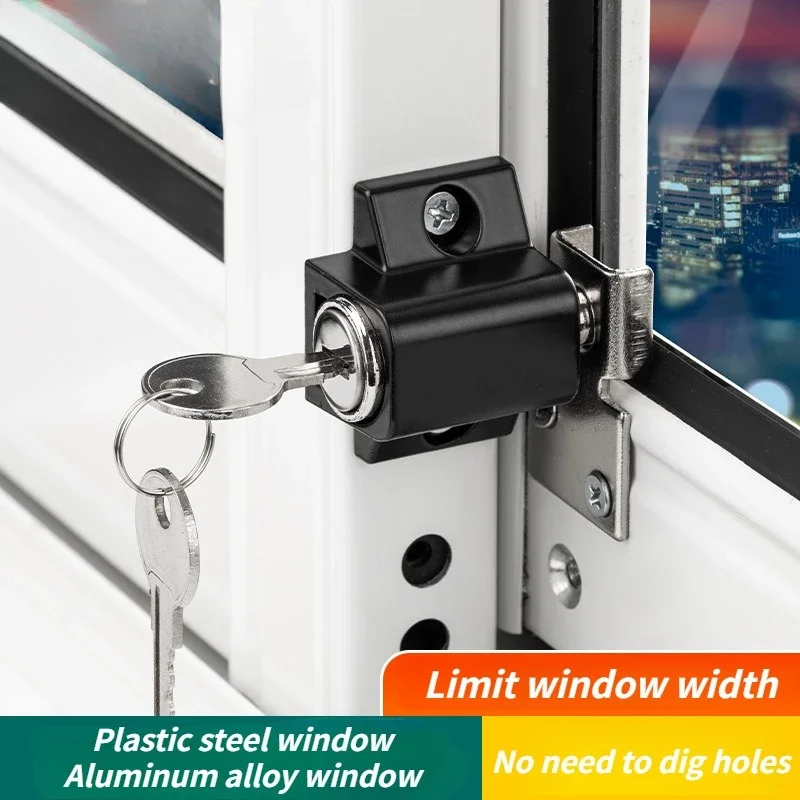1 Set Serratura per finestra universale Serratura per porta per finestra scorrevole Pratico hardware per serratura con fibbia fissa per finestra in lega di alluminio