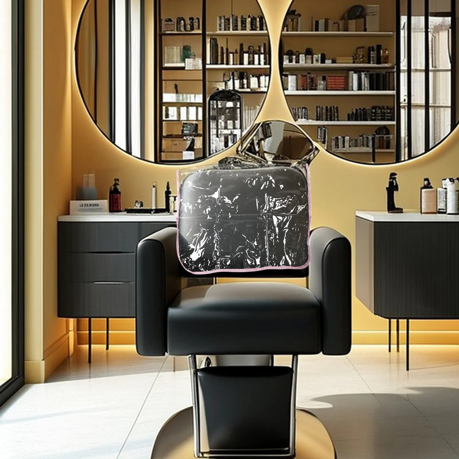 Salon Chair Back Cover Clear Plastic Hairdresser Styling Protector for Barber Shop Office Movie Theater 19.65x14.93x2.95