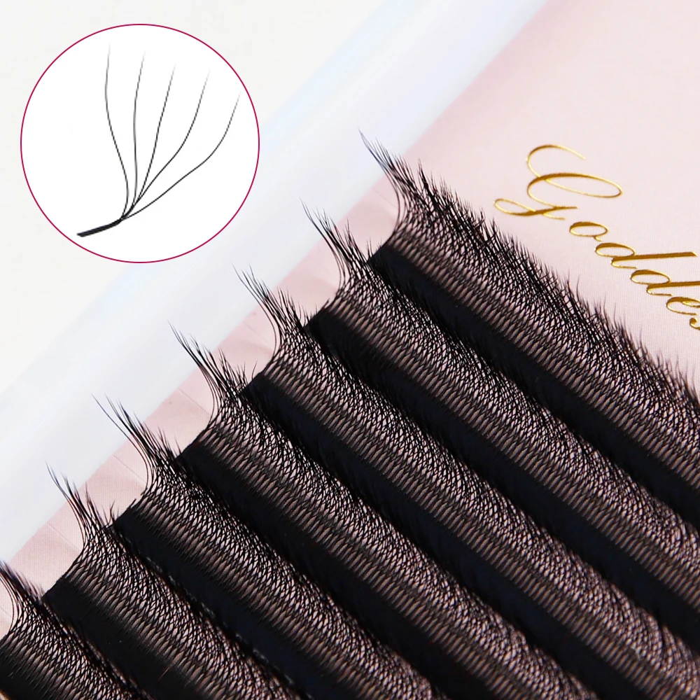 3D 4D 5DW Shaped Beam Eyelash Extensions C D M Curl Natural Faux Mink Lash Soft Wholesale Clusters Easy Fan Volume Lashes Makeup