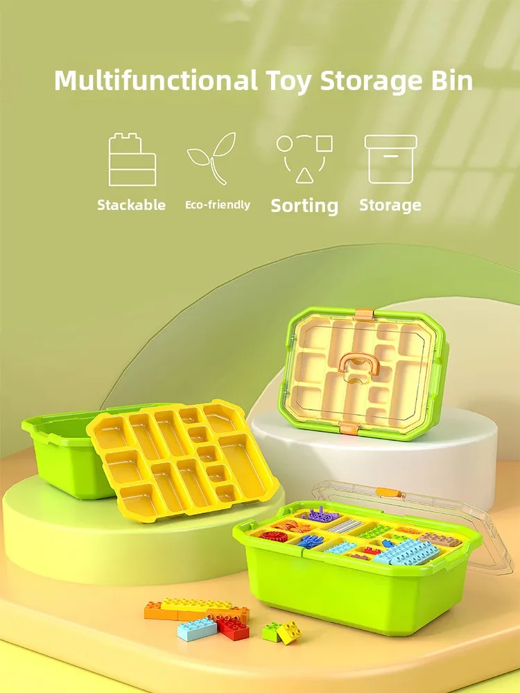 

Children's Building Blos Storage Buet Portable Sorting Box Large And Small Particles Classin Storage Organizer