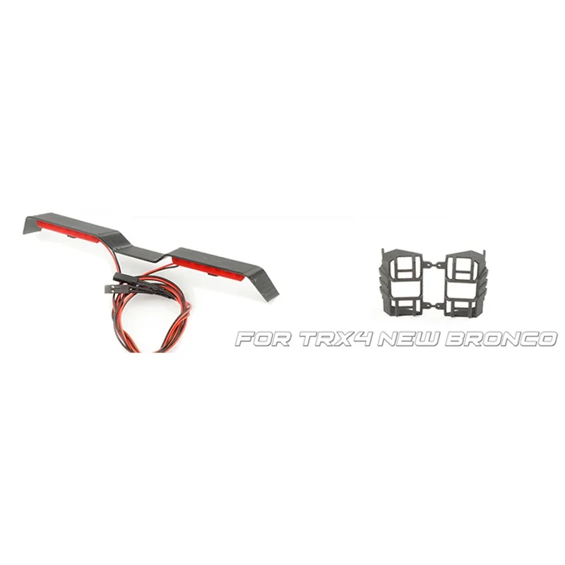 Wind Wing Modification Roof Spoiler with LED Lights Taillight Cover Protective Cover for 1/10 RC Crawler Car TRX4 New Bronco DIY
