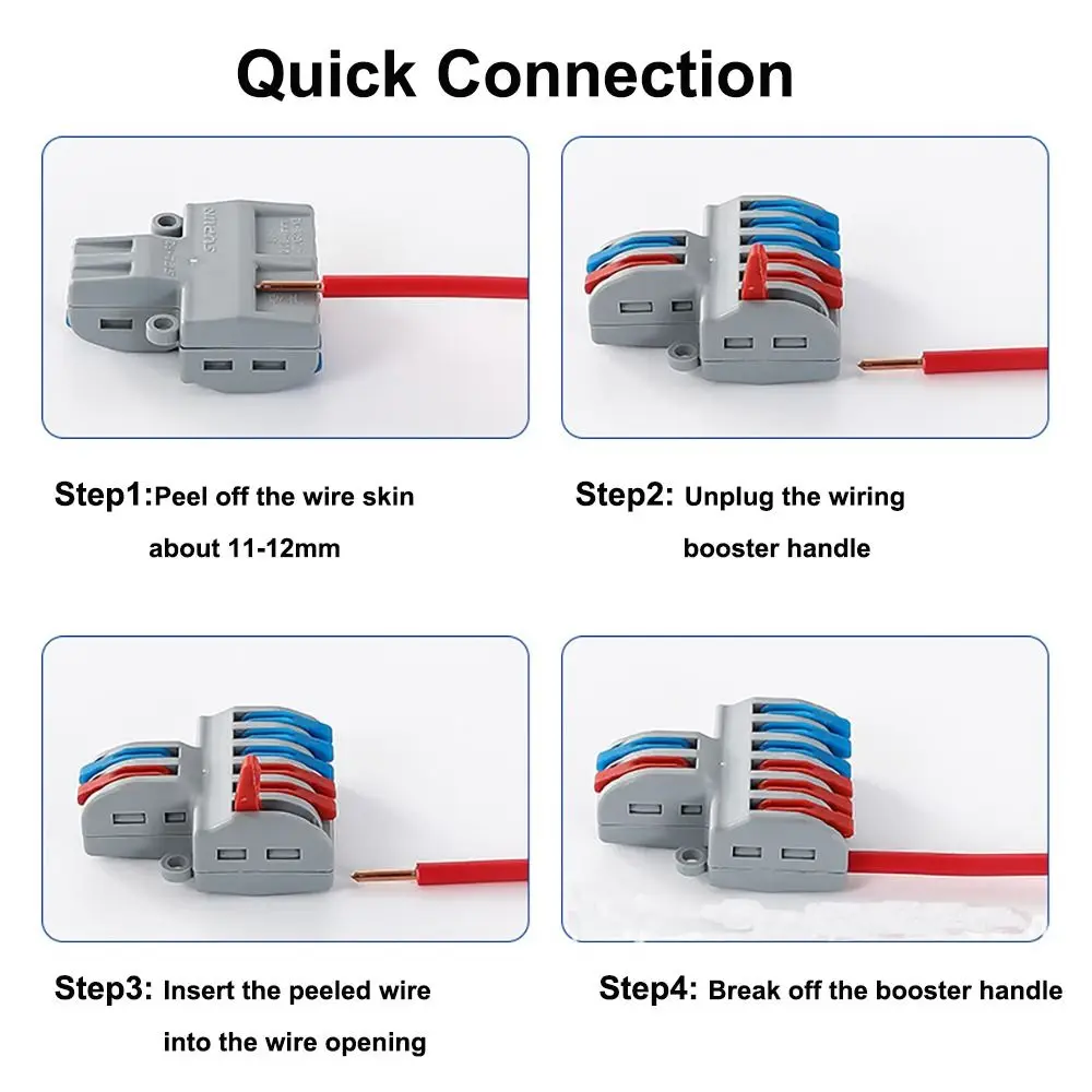 Docking Mini Quick Terminal Block Universal Compact Fast Connector Push-in Terminal Blocks Electrical