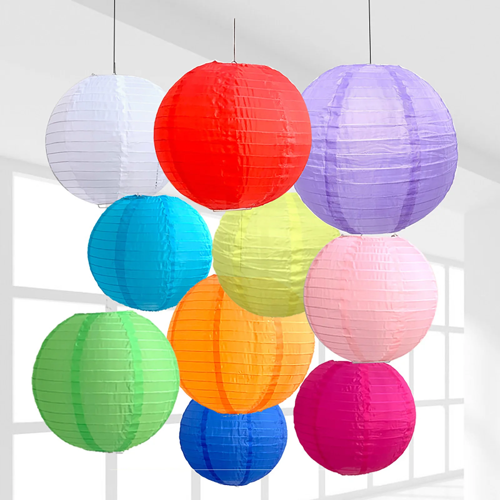 

10pcs 25cm Chinese/Japanese Paper Lanterns Decorative Paper Balls Birthday Party Decoration Crafts Wedding diy