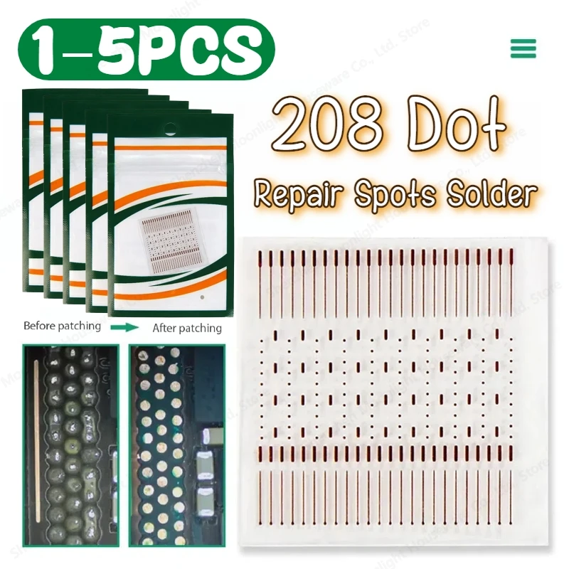 1-5 قطعة 208 نقطة إصلاح البقع نقطة إصلاح لحام العروة التصحيح النحاس لحام العروات لإصلاح الهاتف Microsoldering Jumpwire