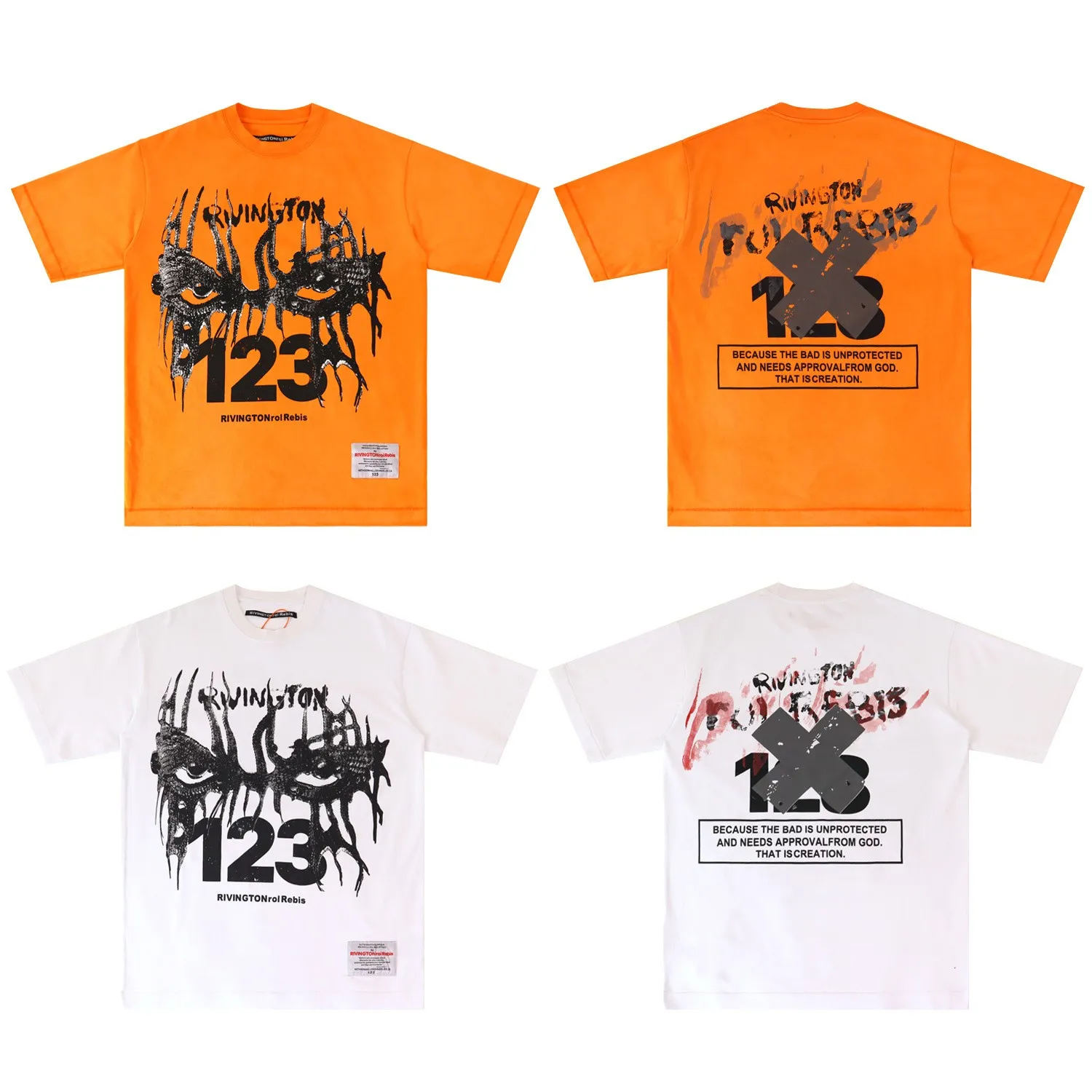 

Футболка унисекс 26SS с принтом RRR-123, оранжевая, из плотной ткани, 100% хлопок