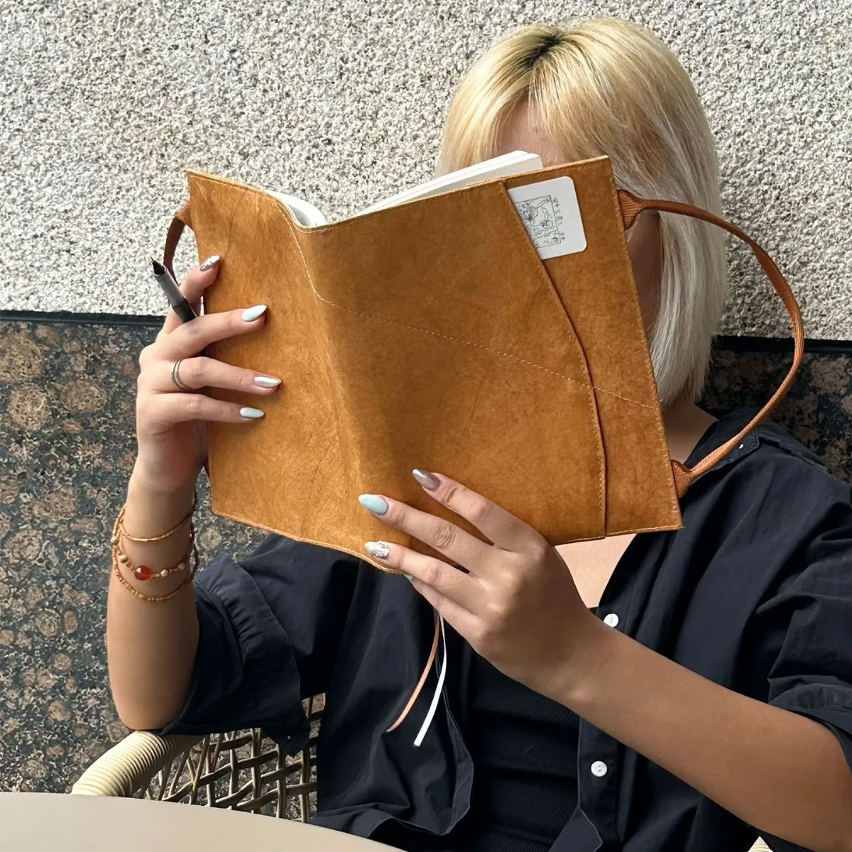 Protège-cahier imperméable fait main en Tyvek pour carnet A5 B5, journal, carnet de croquis