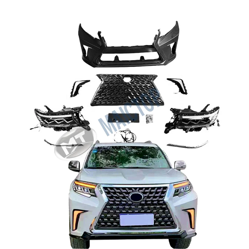 

MAICTOP Facelift Front Bumper Grill Bodykit Upgrade Kit for Land Cruiser Prado 150 2010-2018 Upgrade to Lexus Gx460 2020