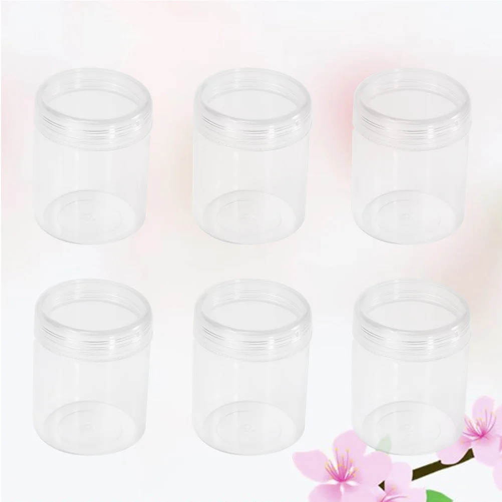 

6 pcs Round Plastic Storage Containers Transparent Mini Bottles For Travel Cream Sample Solid Makeup Art Supplies Hardware