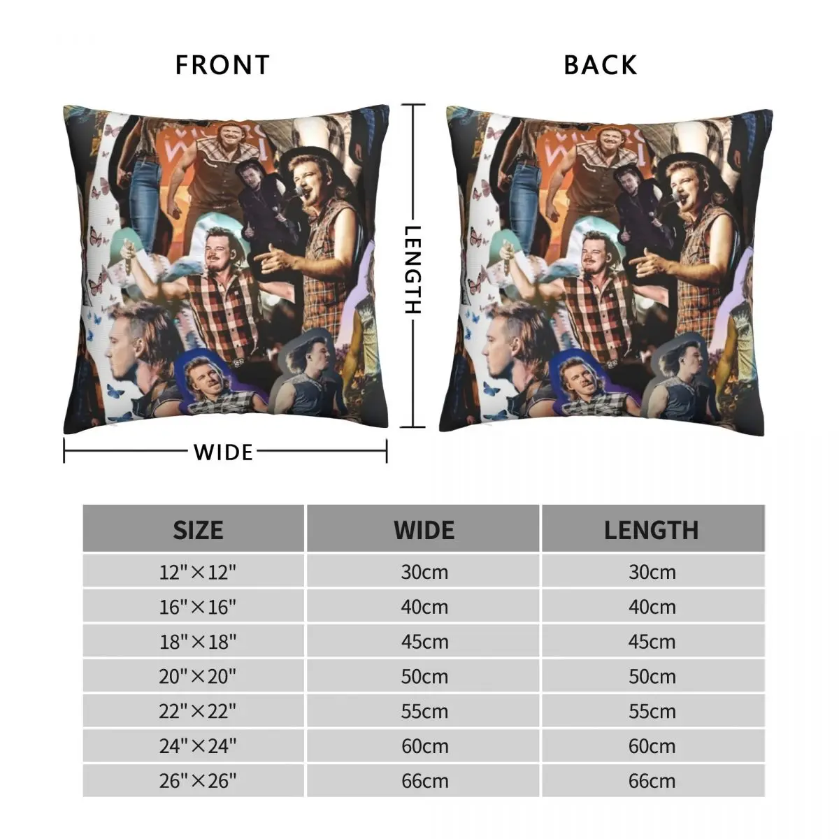 Memories Of Singing Morgan Wallen Pillowcase Polyester Linen Velvet Pattern Zip Decor Throw Pillow Case Car Cushion Case