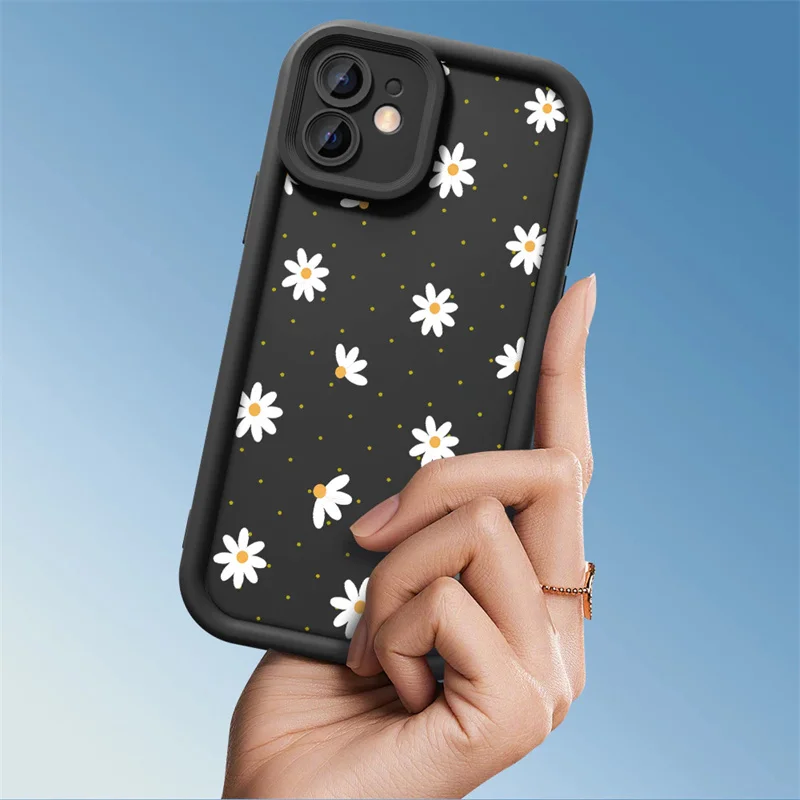 Daisy Flower Pattern Multistep TPU Casing For Samsung Galaxy A57 A17 A27 A56 5G A07 A06 A16 A15 A25 A55 A37 A35 A36 A26 Case