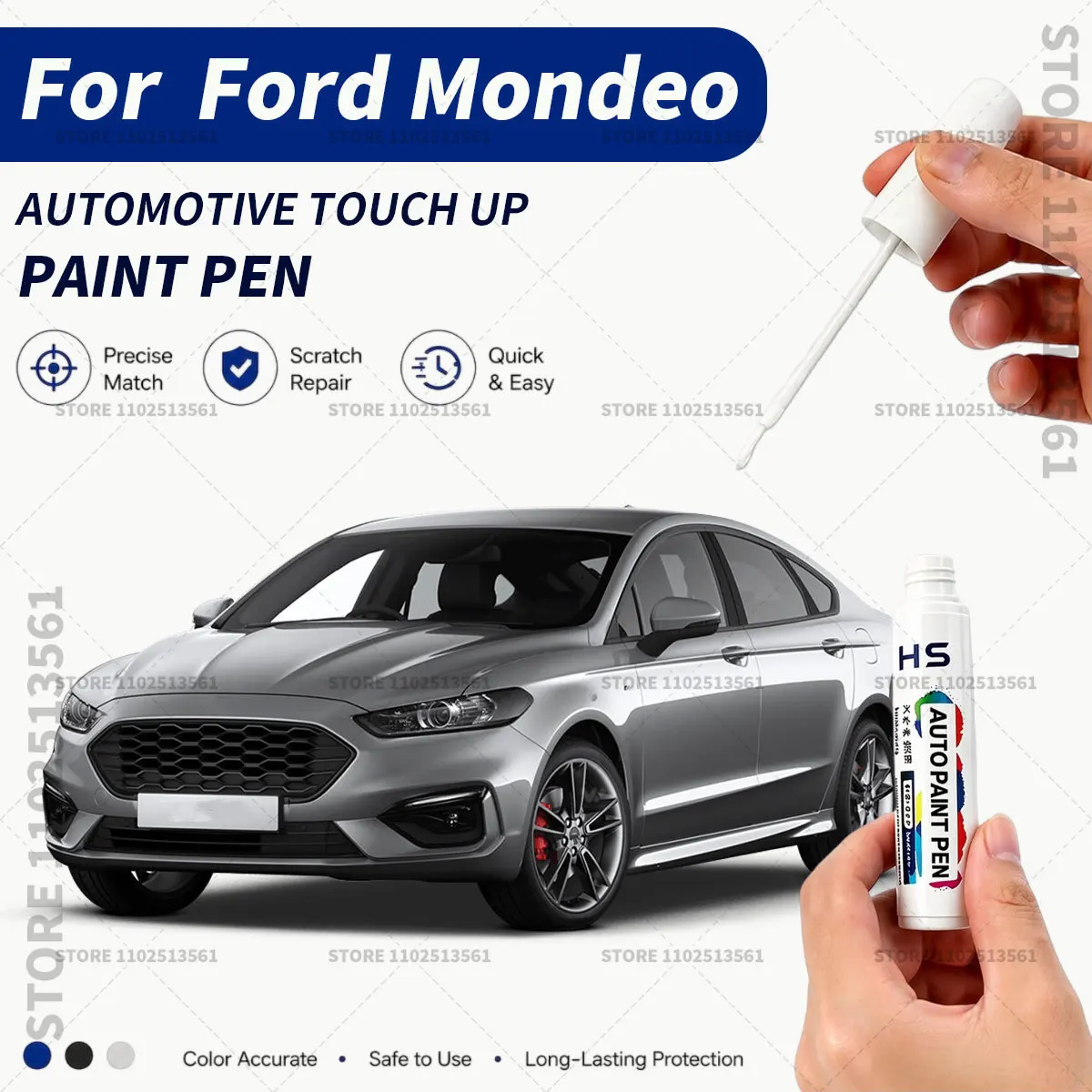 Car Touch Up Paint Pen Scratch Chip Repair Paint For Ford Mondeo Black Pearl white Diamond white Dancing Red Silver Oysterg grey