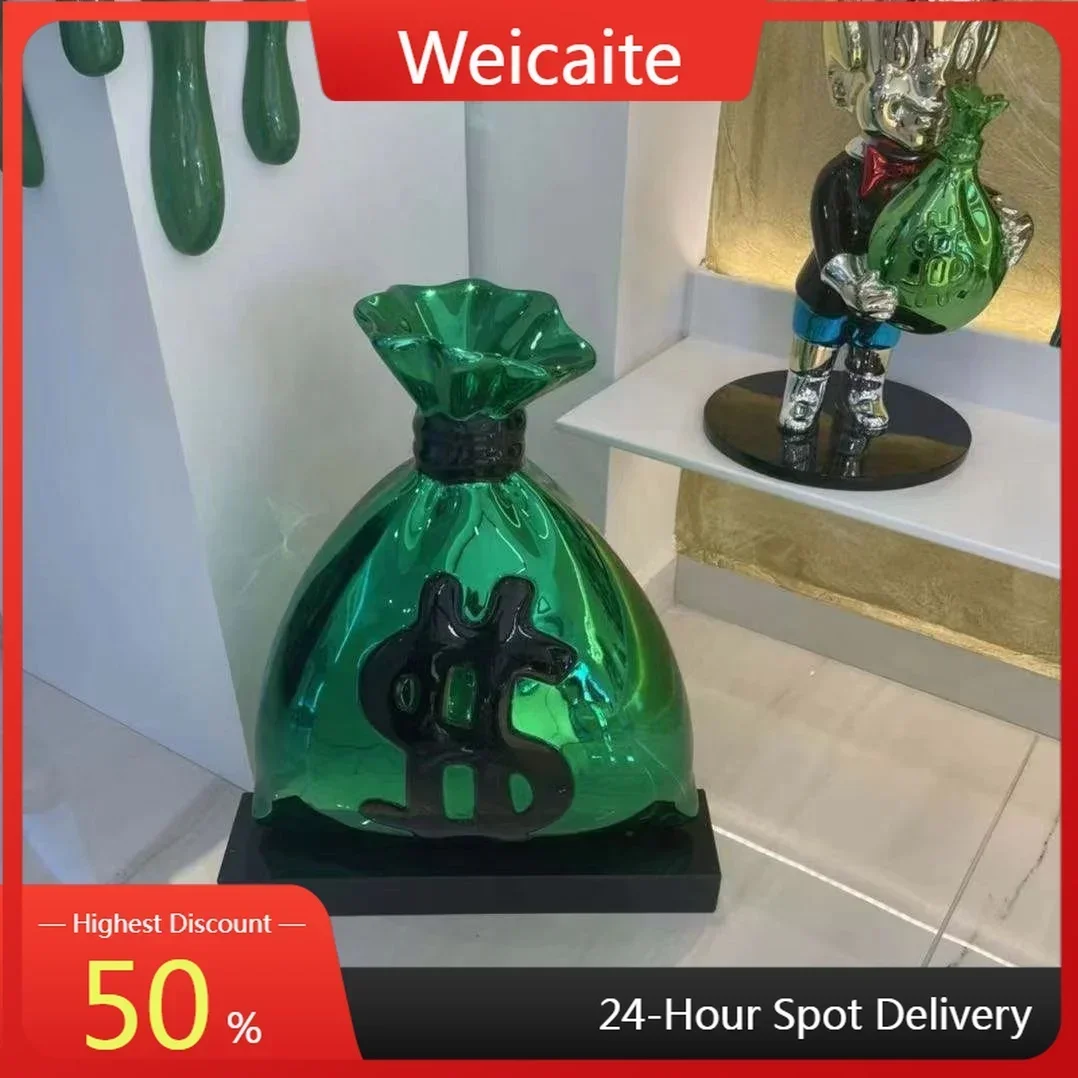 2024NEW Creative Customized Money Bag  Pop Art Statues Home Decor Modern Resin Sculpture  Crafts and Arts for Gifts