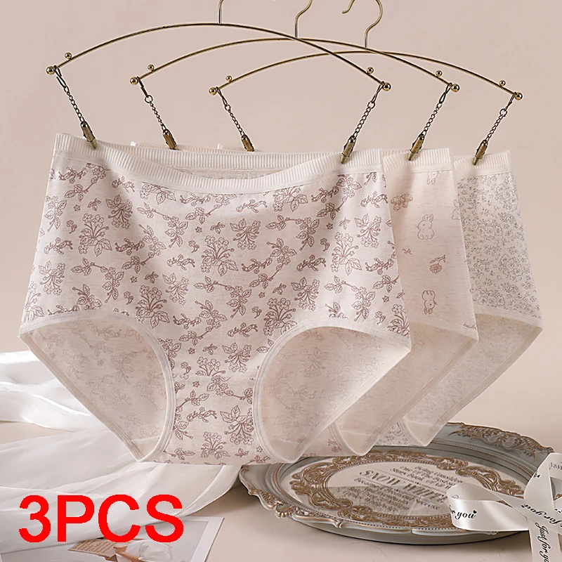 Женское нижнее белье в стиле ретро, женское нижнее белье с цветами, уменьшающие живот, трусики, женские хлопковые трусы, трусики с высокой прокладкой, сексуальный комплект