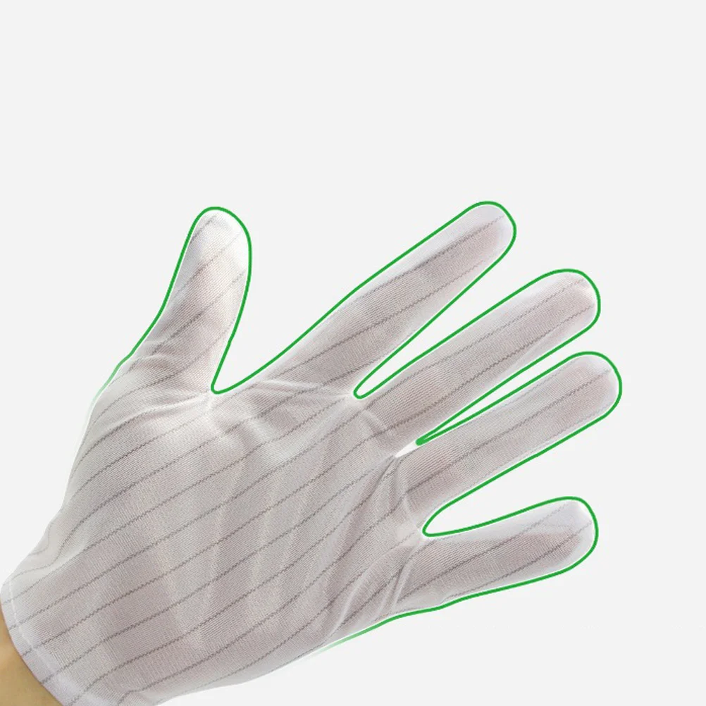 10 أزواج من قفازات الاستاتيكيه الداكرون الناعمة القابلة للتنفس بتصميم شريطي قفازات واقية لاستخدام عامل ورشة العمل
