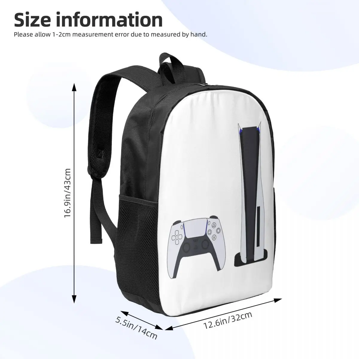 حقائب ظهر نسائية فنية من Ps5 حقيبة كتب للأولاد والبنات مقاومة للماء حقائب مدرسية للطلاب قابلية للحمل حقيبة كتف للسفر