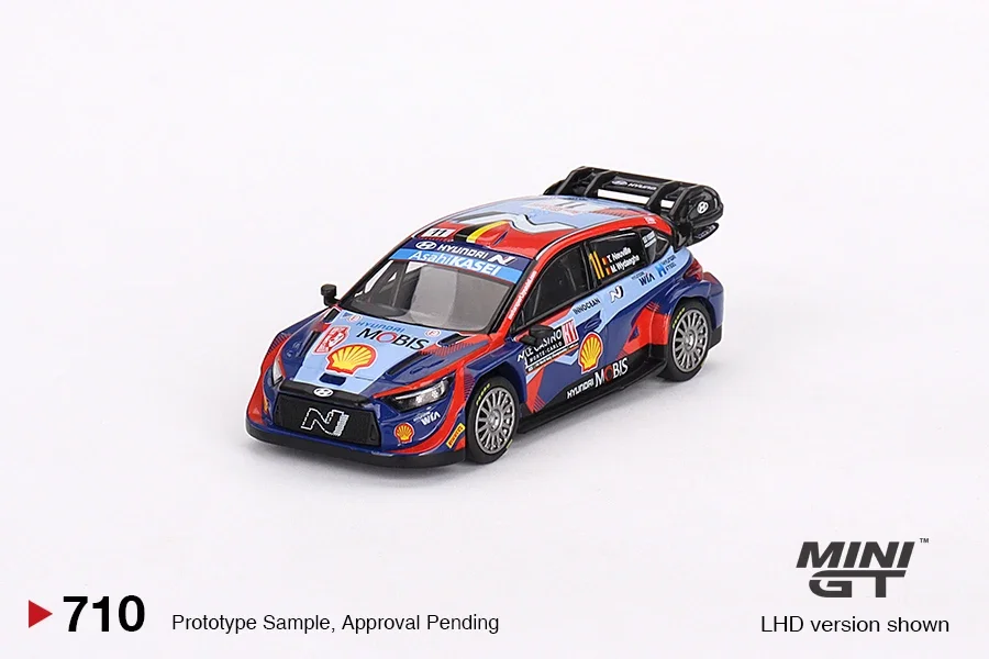 MINI GT 1:64 # 710 Hyundai i20 Rally automodel, jongensspeelgoed, verzamelstukken voor volwassenen, verjaardagscadeaus voor kinderen, kamerdecoratie