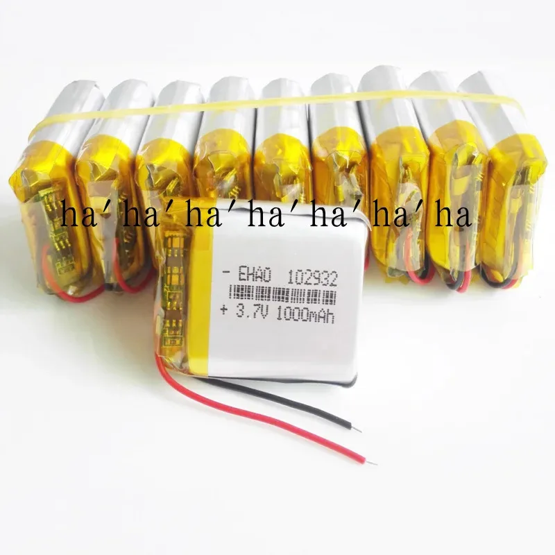 

10 x 3.7V 1000mAh Lipo Rechargeable Battery 102932 For GPS DVD Camera Recorder