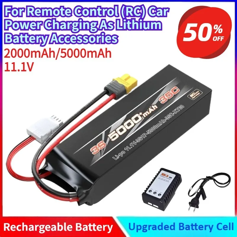 

New 2S/3S 2000/5000mAh High-Capacity Lithium Batteries for Remote Control (RC) Car Power Charging As Lithium Battery Accessories