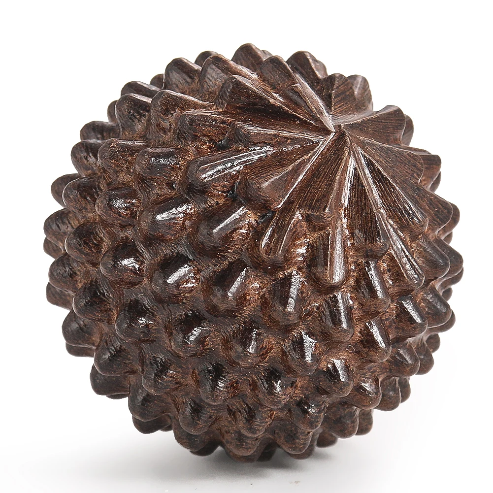 Natural Pine Wood Polished Durian Balls Paperweight Ornament Finger Health Ball Exercise Relieves Stress Charm Crafts Prop Decor