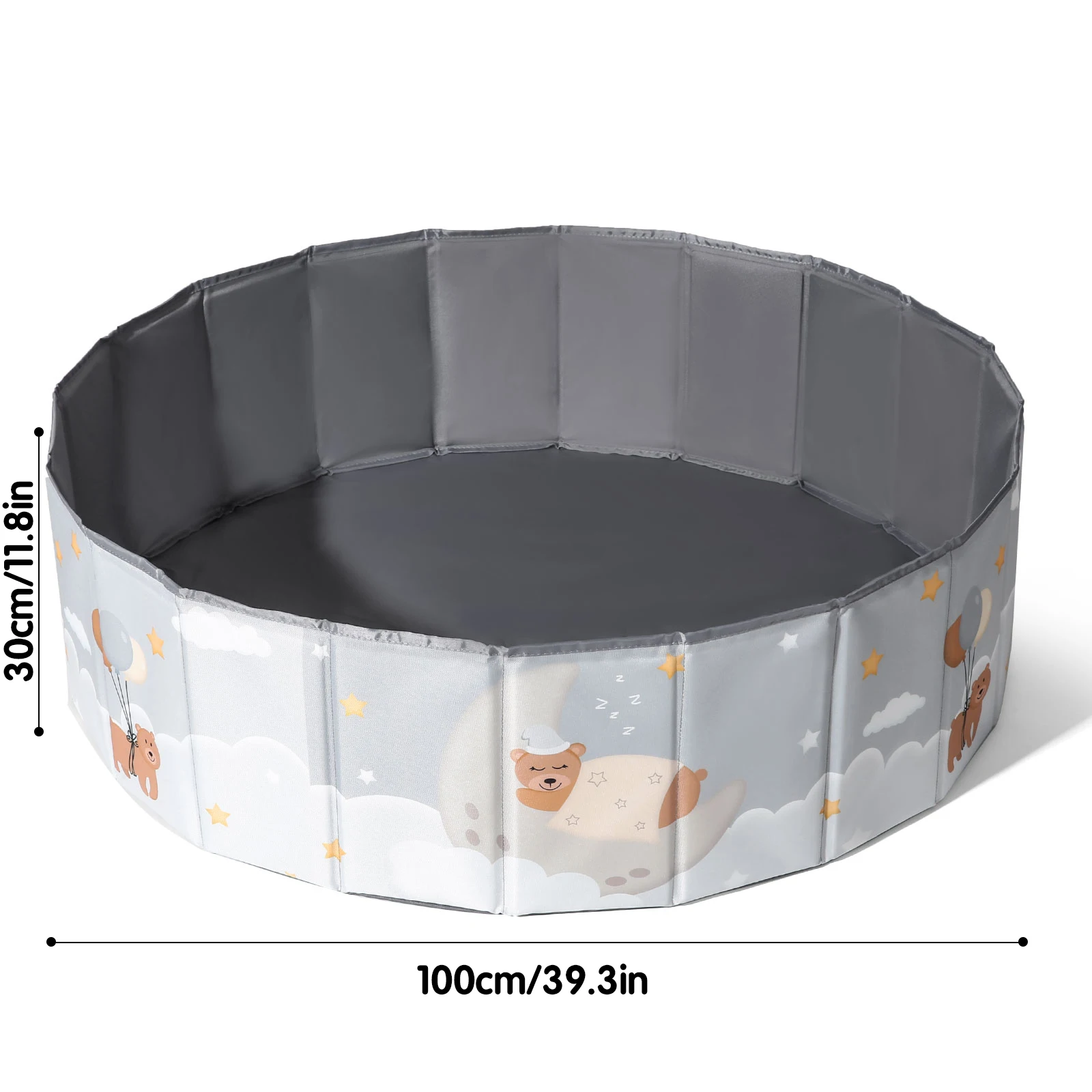 Basen z piłeczkami o średnicy 100 cm z wzorami (bez piłek) Basen z piłeczkami z tkaniny Oxford Okrągły basen do zabawy na świeżym powietrzu dla dzieci