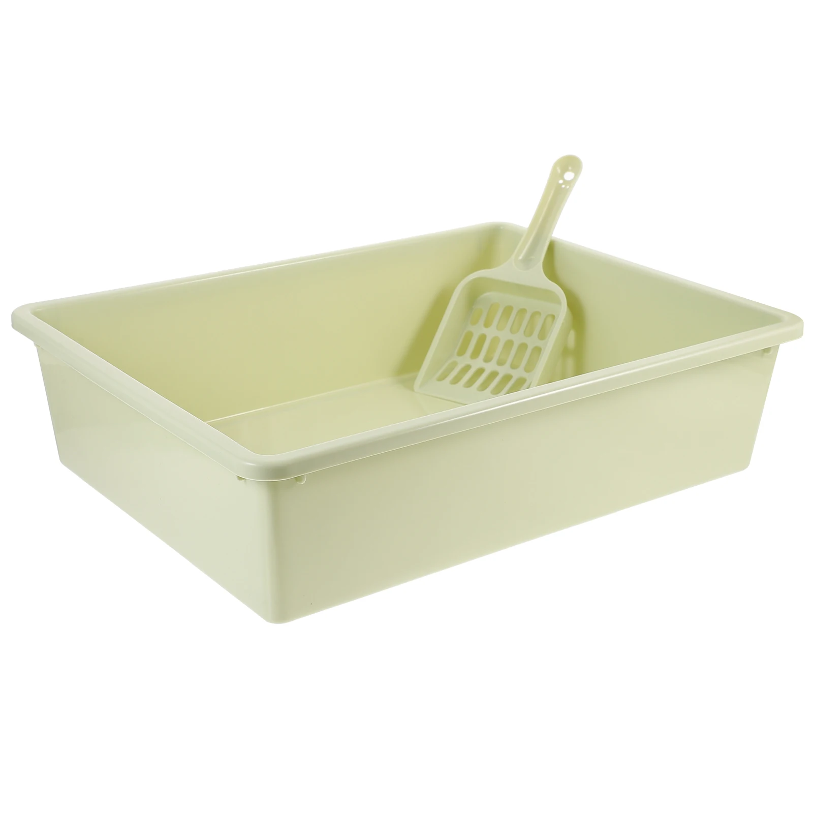 

1 set Cat Litter Box Kit Small Open Type Kitten Pan Durable PP Material Easy Clean Portable Pet Toilet With Scoop
