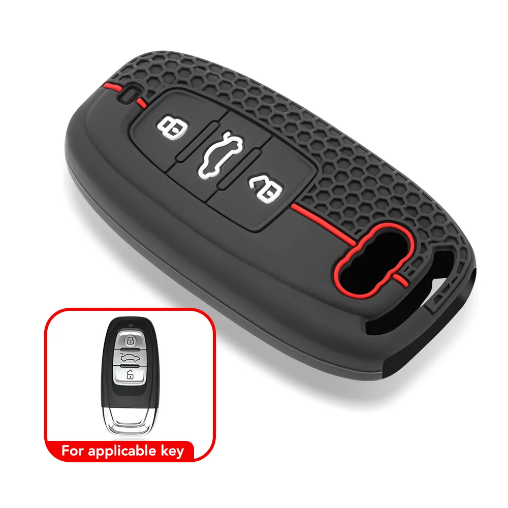 Silicone Car Key Case Cover for Audi A1 A3 8V A4 B8 B9 A5 A6 C7 A7 A8 Q3 Q5 Q7 S4 S6 S7 S8 R8 TT Car Key Protector Shell Keyless