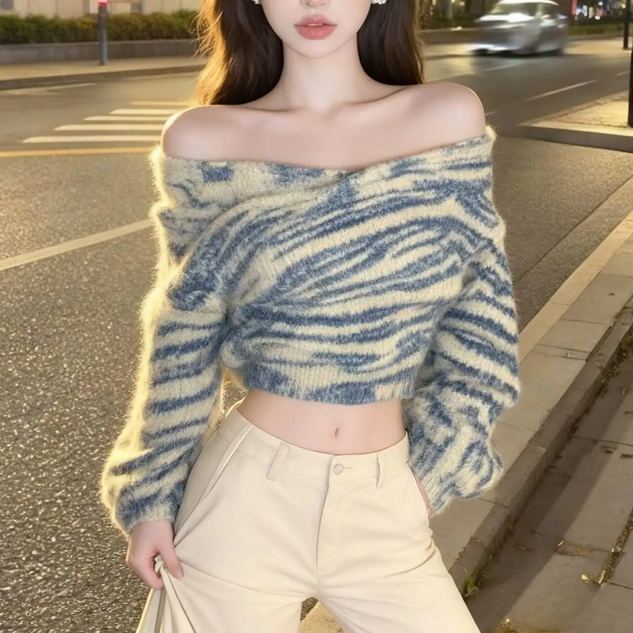 البلوزات لاعبا البلوفرات امرأة الخامس الرقبة عيد الميلاد سترة سيدة مطوي الكتف مطعم عشاء تاريخ ليلة الرومانسية أنيقة تناسب #5