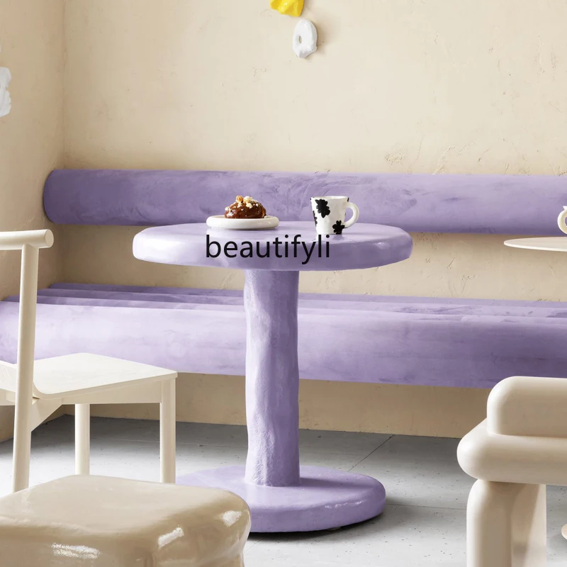 

yj Creative Pebble Shaped Table Coffee Shop Milk Tea Shop Ins Style Dining Chair Combination