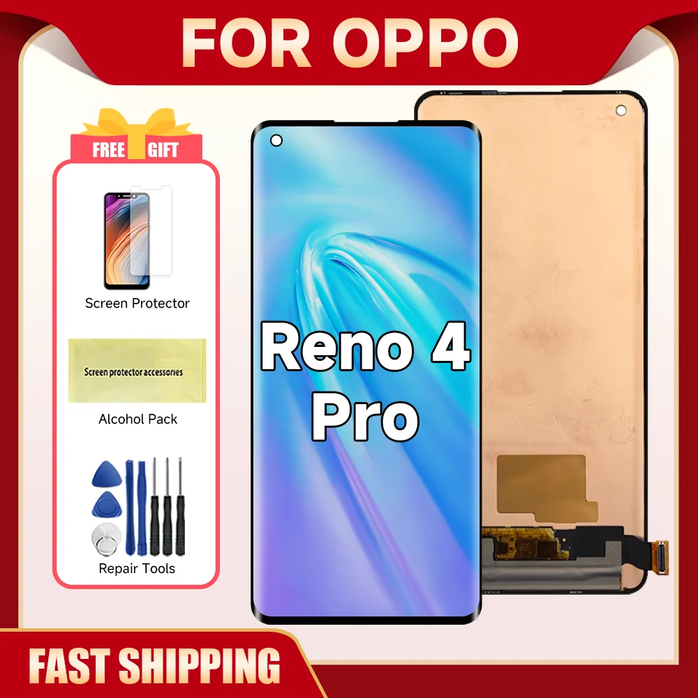 For Oppo Reno4 Pro CPH2109 LCD Display Replacement, For Reno 4Pro 5G PDNM00 CPH2089 LCD Touch Screen Digitizer Assembly