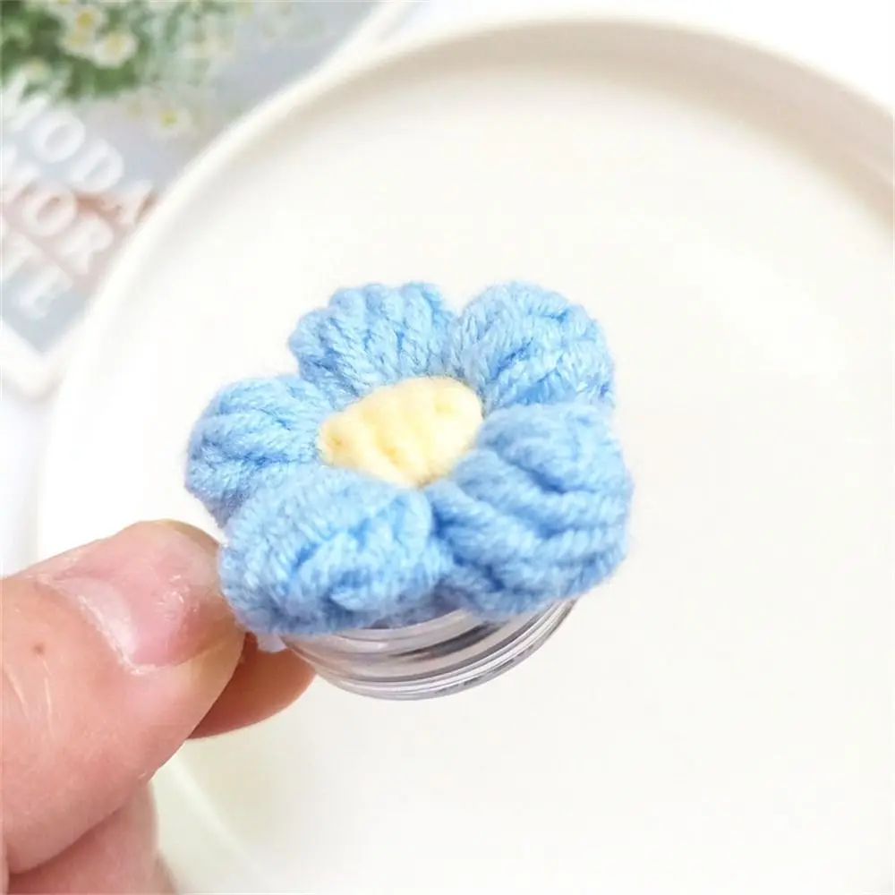 ID Card Badge Holder Wool Nurse Badge Reel Retractable Knit Flora Flower Badge Holder 3D ID Card Easy Pull Buckle Hospital Use