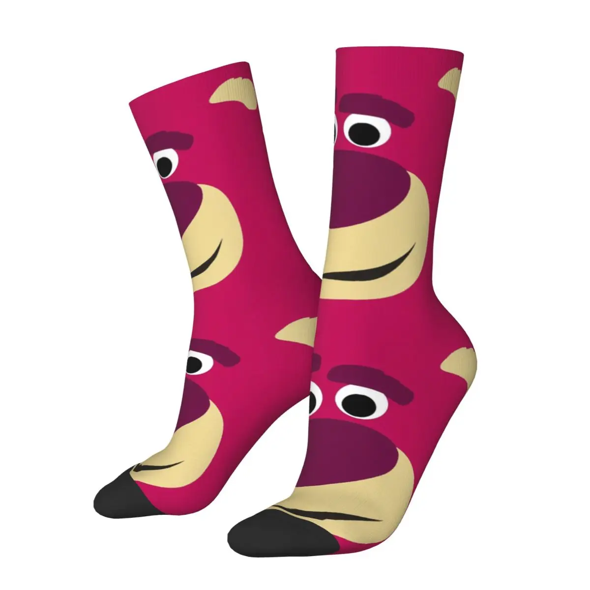 Crazy compression Lotso Sock for Men Harajuku Disney Toy Story Lotso Seamless Pattern Crew Sock Novelty