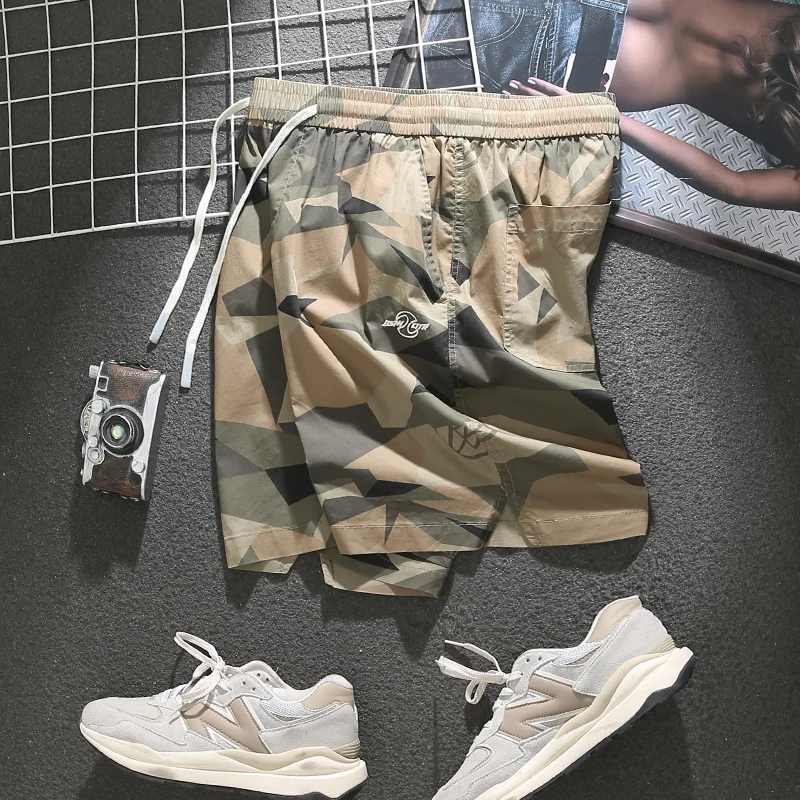 

Американские камуфляжные orts, мужские летние тонкие крутые свободные повседневные брюки большого размера на пять четвертей, спортивные брюки средней длины Qui Dry