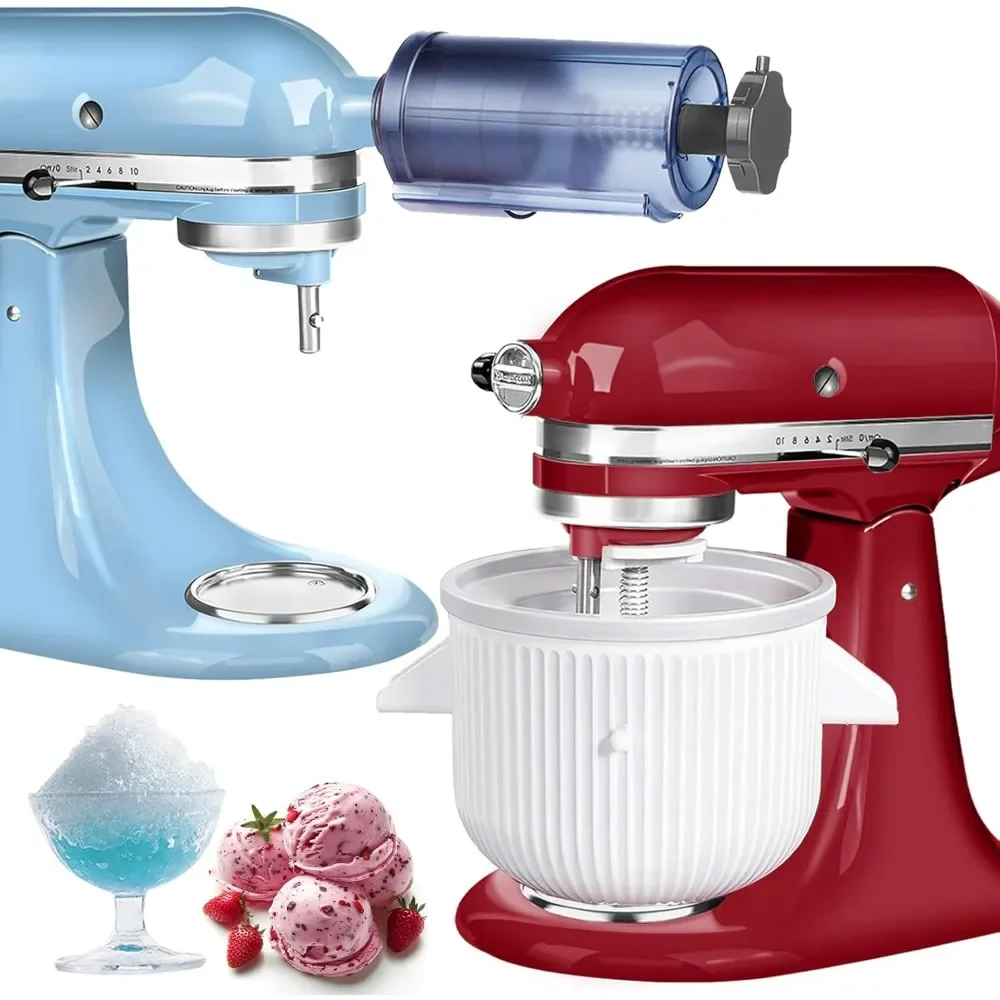 Ice Cream Maker & Shaved Ice Attachment for Kitchen aid Mixer