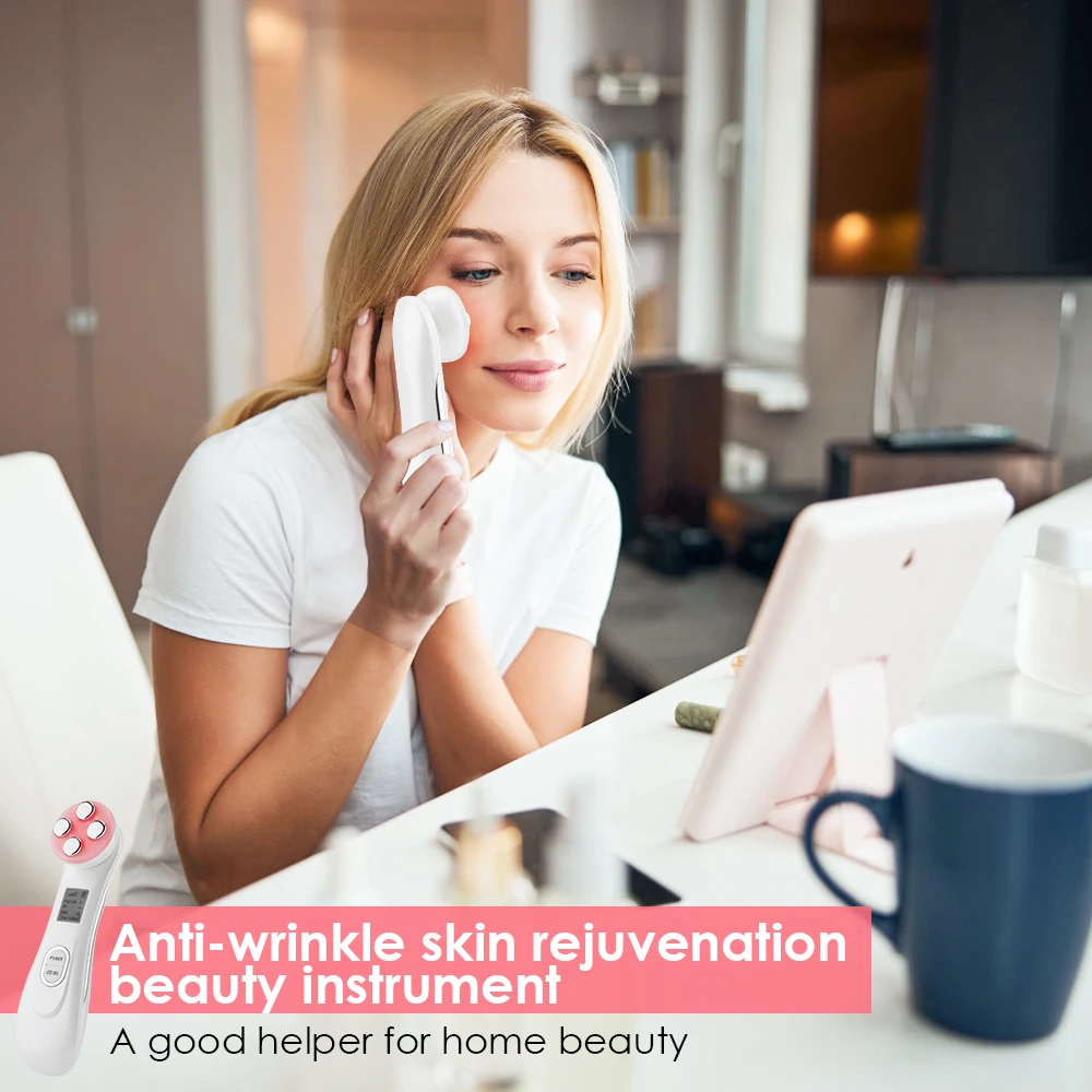 5 kolorów maszyna do liftingu twarzy urządzenie kosmetyczne o częstotliwości radiowej EMS mikro-prądowy masażer do skóry