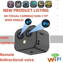 Mini Camera High Definition 4K Wi Fi Dual Lens Action Camera Mobile Wireless Remote Voice Two-Way Intercom Monitoring Camcorder