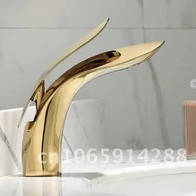 

Mixer Polished Basin Faucet Solid Bathroom Mixer Single Handle Crane Hole Tap Washbasin Single Golden/Chrome/White/ORB