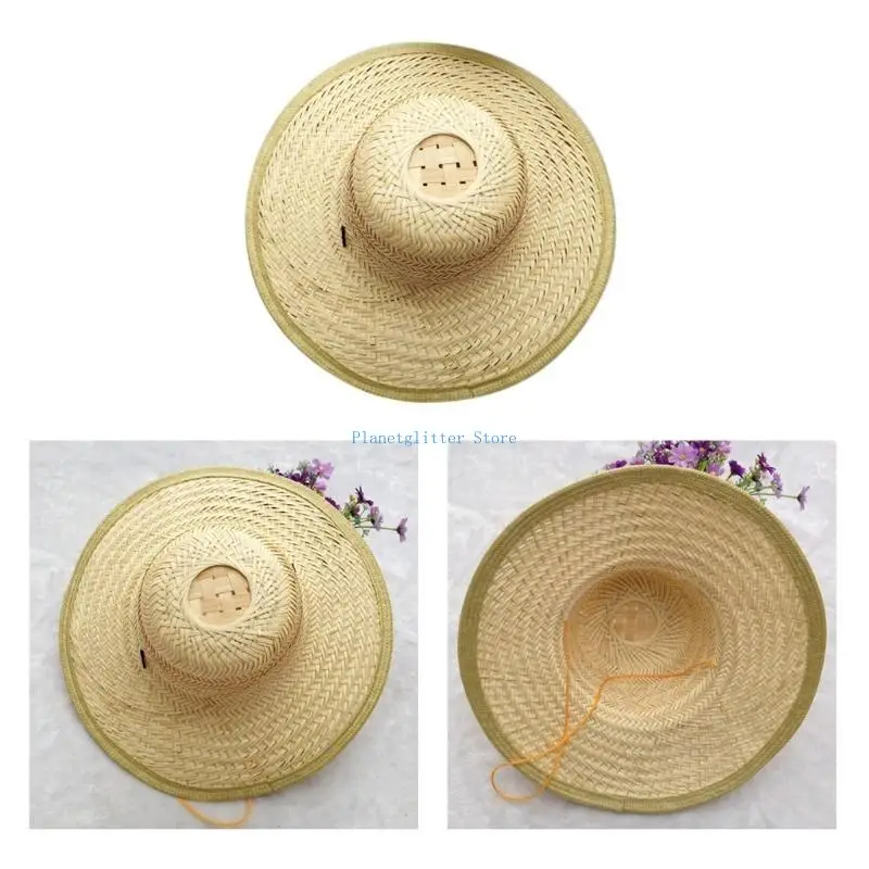 قبعة مزارع تقليدية 652B مصنوعة من ألياف طبيعية لصيد الأسماك والبستنة