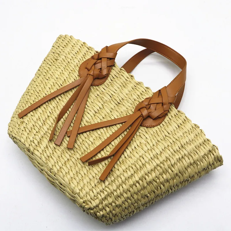 Summer Bag Large Capacity Tote Designer Wicker Woven Women Handbags Summer Beach Bali Straw Bag Lady Travel Big Basket Purse