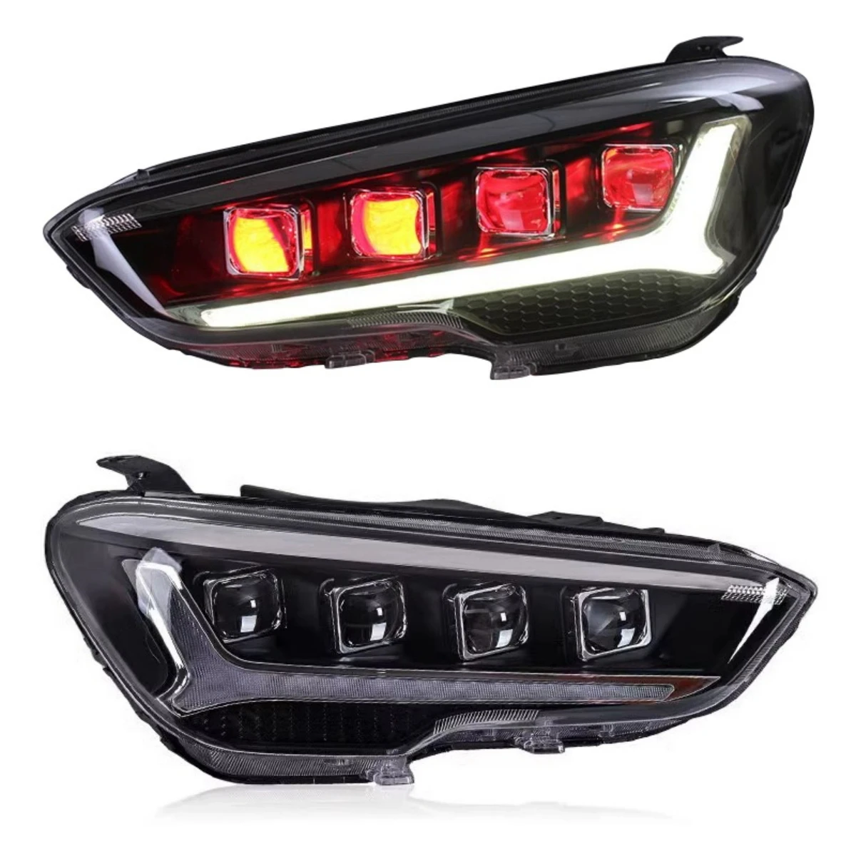 Car LED Front lamp Headlight assembly For Hyundai IX35 18-20 modified Stream DRL with Lens Turn signal Car Accessories