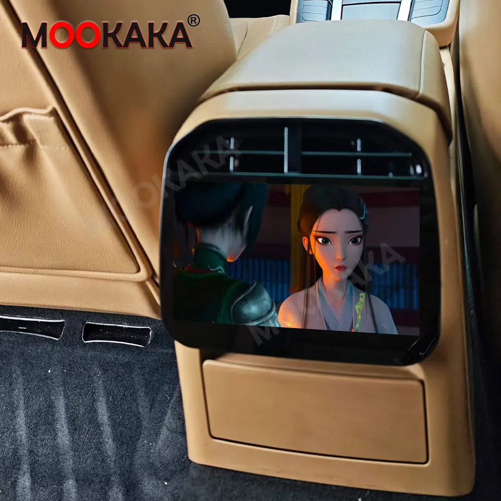 Car Rear LCD Air Conditioning Screen For Porsche Macan 2013-2025 Android Auto Carplay Co-pilot Passenger Entertainment Display
