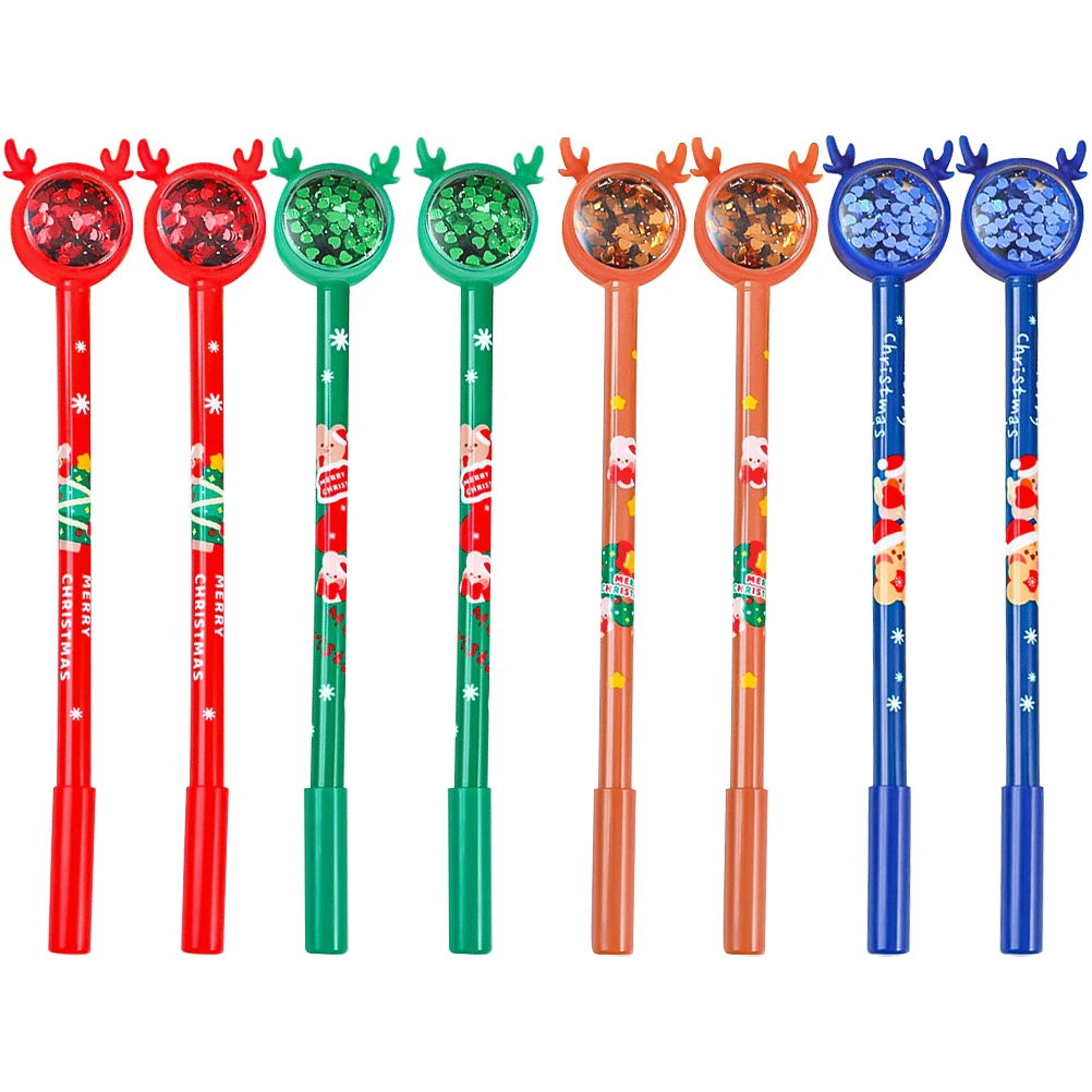 

8pcs Christmas Tree Gel Ergonomic Writing For Students Cute Plastic Note Taking Bulk Prize Gifts Office Sign Writing Accessories