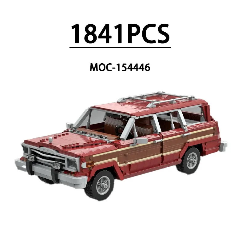 MOC-154446 Supersportwagen Pickup Wagon Automodel Ornament, 1841 stuks, Kinderverjaardag, Kerstmis, Nieuwjaar Speelgoedcadeau