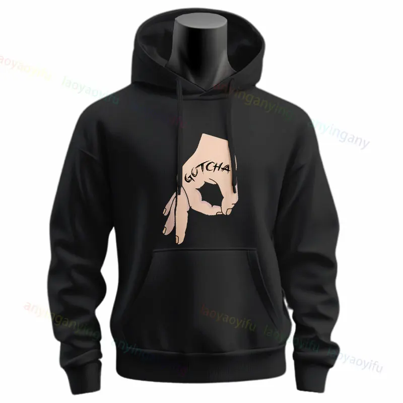 Gotcha Made You Look Funny Finger Circle Hand Game Gag Hoodie Men Humor Style Graphic Design Long Sleeve Sweatshirts