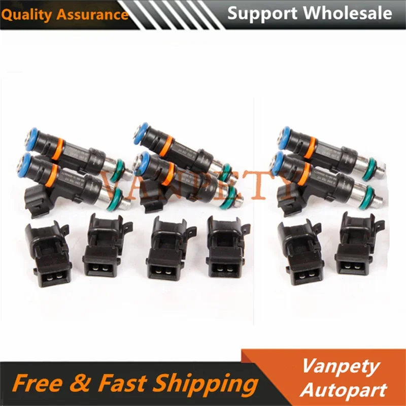 6/4 x Fuel Injectors with 6 Accessories For Bosch EV14 52lb 550cc 0280158117 For 2.7TT Turbo Audi A4 TT VW Golf Jetta