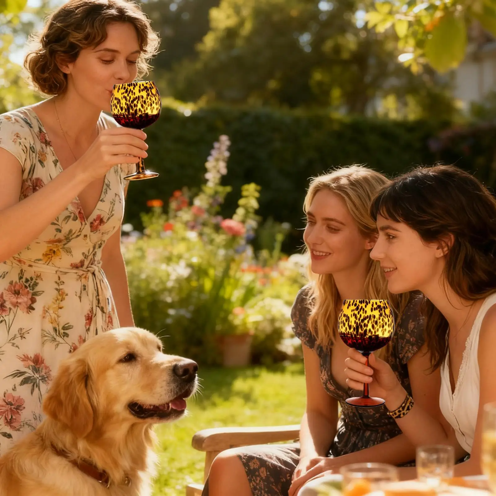 

Red Wine Glasses Stemmed 610ml Leopard Print Drinkware Goblets Glassware For Women Friends Birthday Party Christmas Wedding